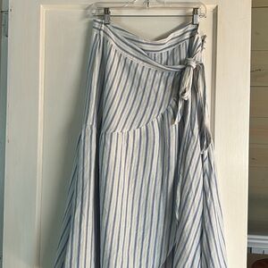 LOFT Cream Maxi Wrap Skirt Asymmetrical Resort Wear